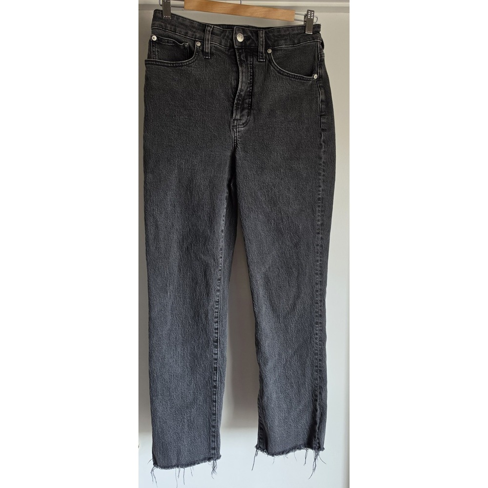 Madewell Women Straight Jeans 29 Waist 27 Inseam Black Solid Casual Denim Pants